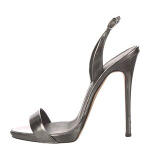 Giuseppe Zanotti Black Leather Stiletto Slingback Heels